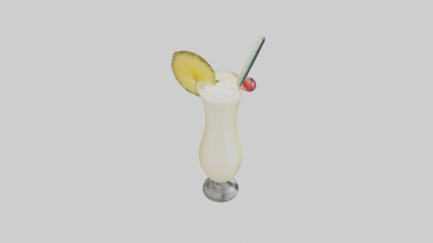 3D model Pina colada smoothie model VR / AR / low-poly