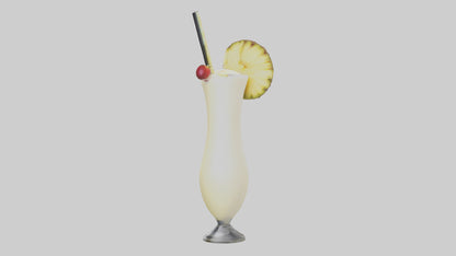 3D model Pina colada smoothie model VR / AR / low-poly