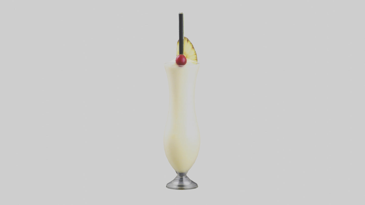 3D model Pina colada smoothie model VR / AR / low-poly
