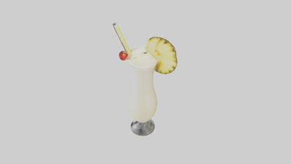 3D model Pina colada smoothie model VR / AR / low-poly