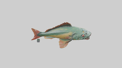 3D model Piranha statue model VR / AR / low-poly