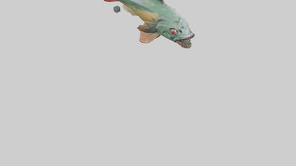 3D model Piranha statue model VR / AR / low-poly