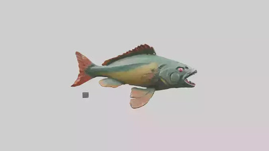 3D model Piranha statue model VR / AR / low-poly