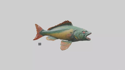 3D model Piranha statue model VR / AR / low-poly