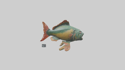 3D model Piranha statue model VR / AR / low-poly