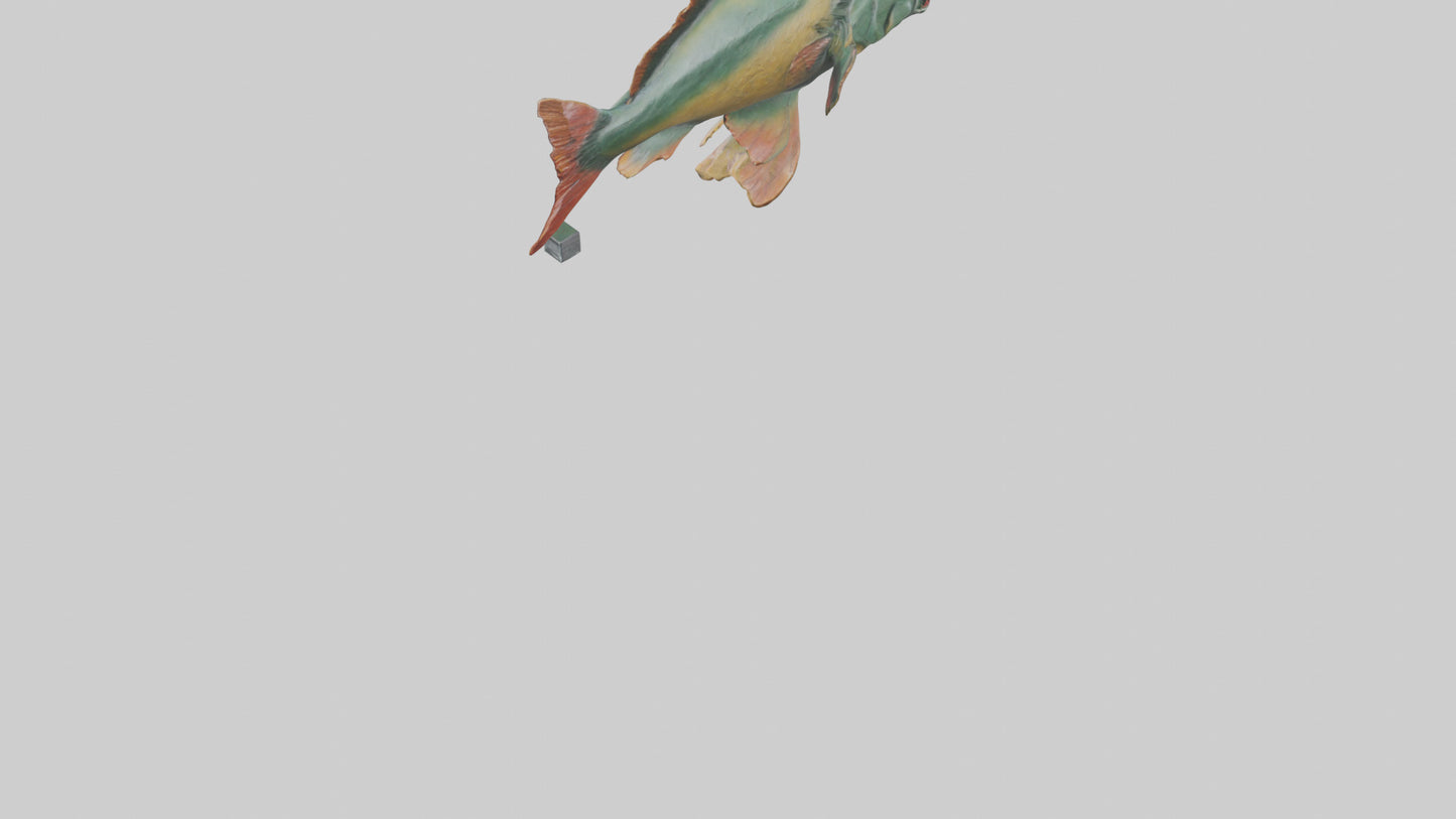 3D model Piranha statue model VR / AR / low-poly