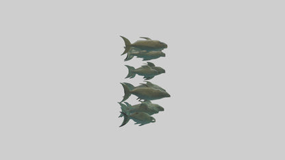 3D model Piranha swimming in group model VR / AR / low-poly