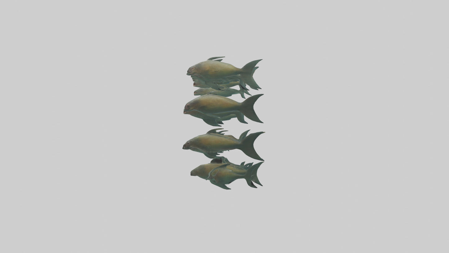 3D model Piranha swimming in group model VR / AR / low-poly