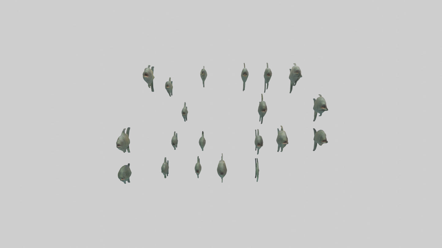 3D model Piranha swimming in group model VR / AR / low-poly