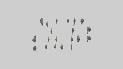 3D model Piranha swimming in group model VR / AR / low-poly