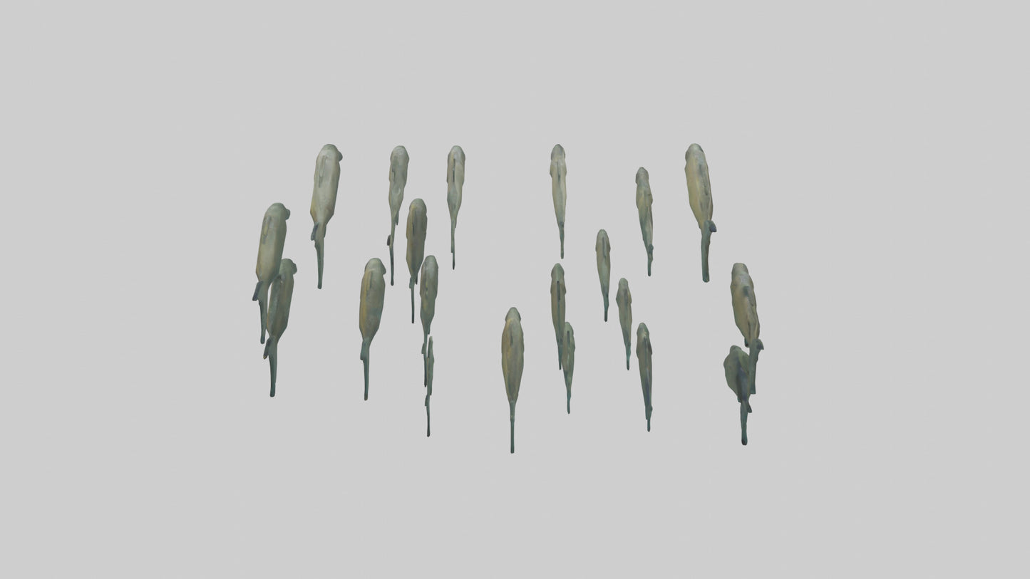 3D model Piranha swimming in group model VR / AR / low-poly