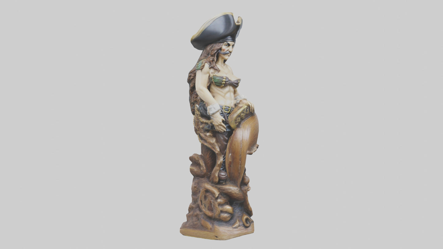 3D model Pirate ship figurehead statue model VR / AR / low-poly