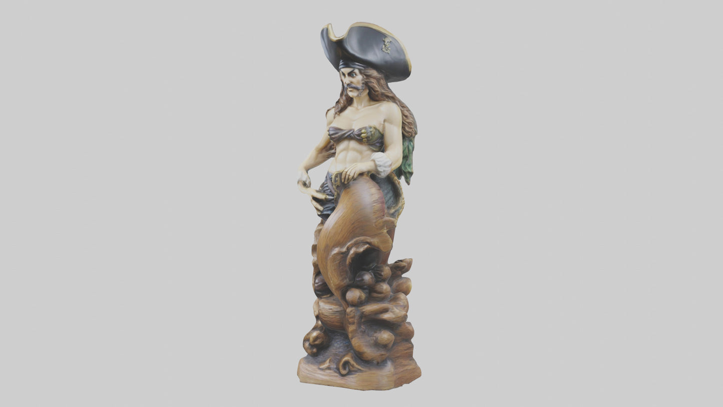 3D model Pirate ship figurehead statue model VR / AR / low-poly
