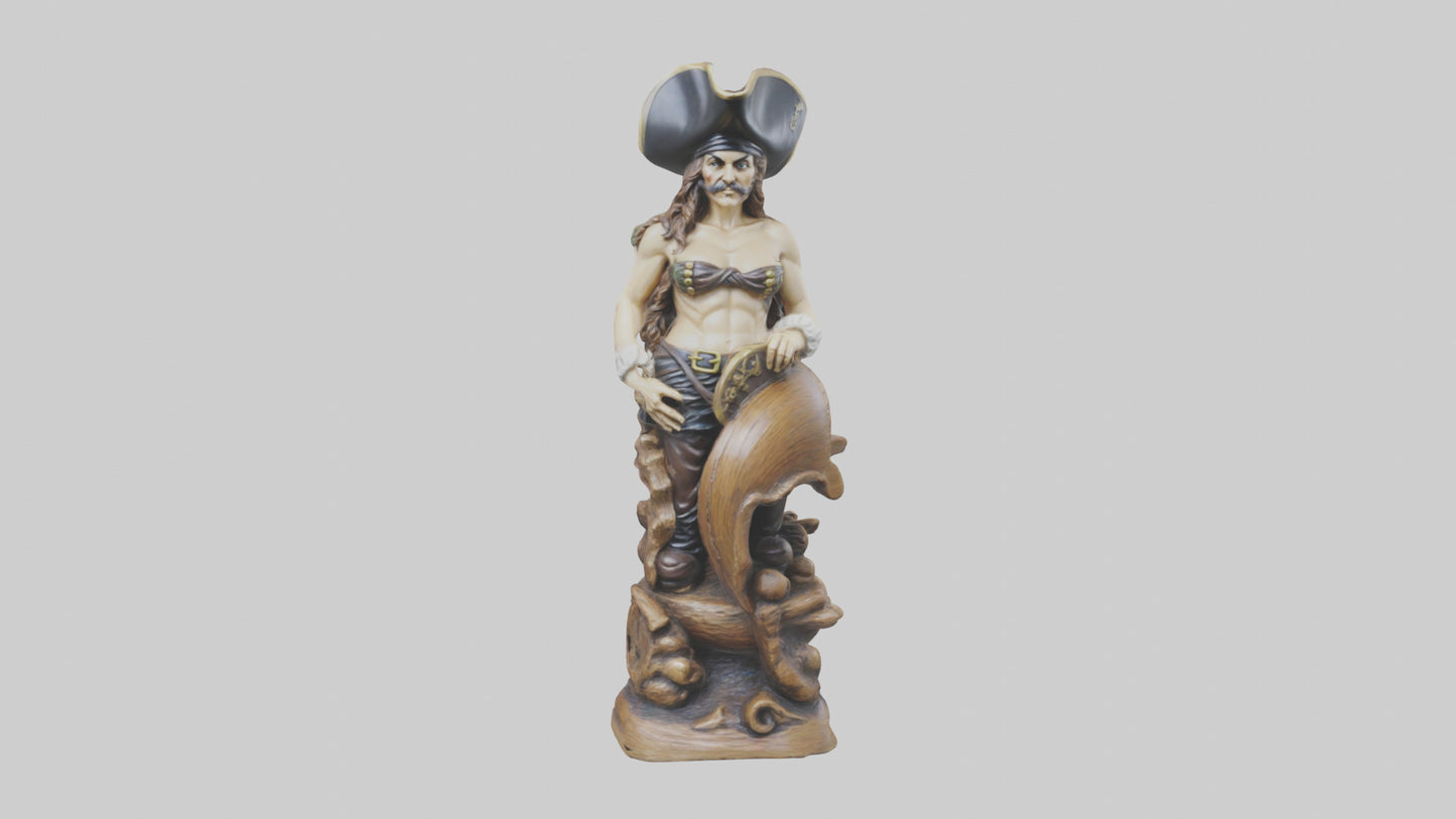 3D model Pirate ship figurehead statue model VR / AR / low-poly
