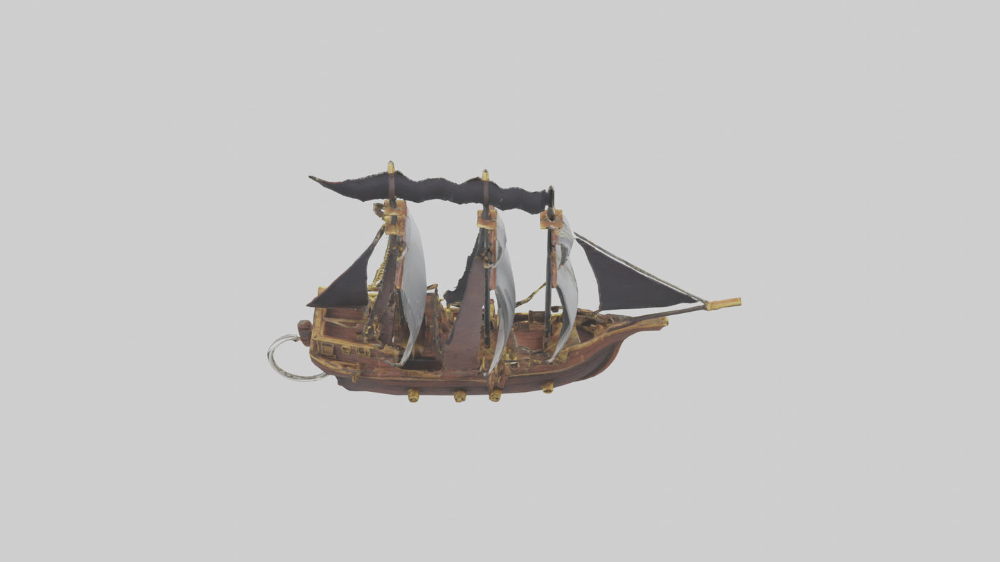 3D model Pirate ship keychain model 2 VR / AR / low-poly