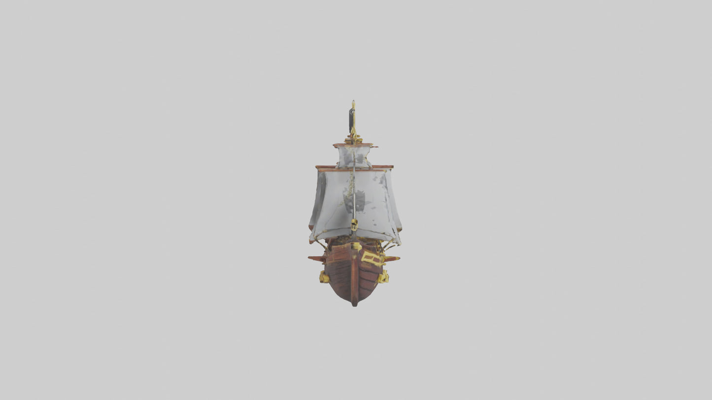 3D model Pirate ship keychain model 2 VR / AR / low-poly