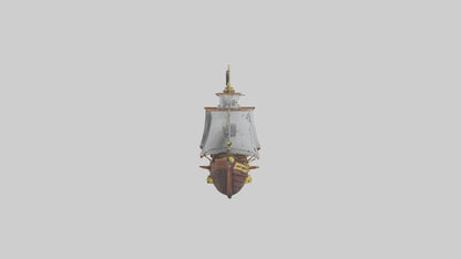 3D model Pirate ship keychain model 2 VR / AR / low-poly