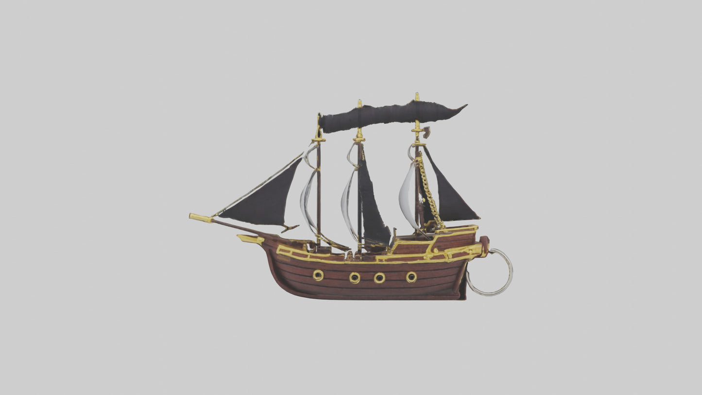 3D model Pirate ship keychain model 2 VR / AR / low-poly