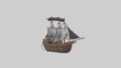 3D model Pirate ship keychain model 2 VR / AR / low-poly