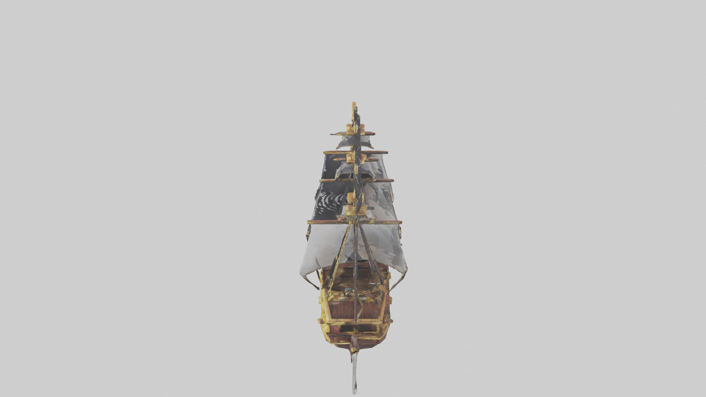 3D model Pirate ship keychain model 2 VR / AR / low-poly