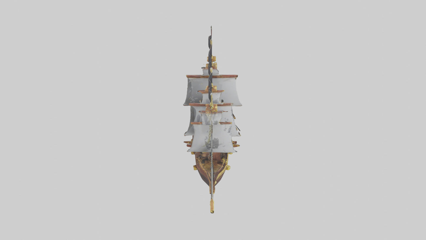 3D model Pirate ship keychain model 2 VR / AR / low-poly