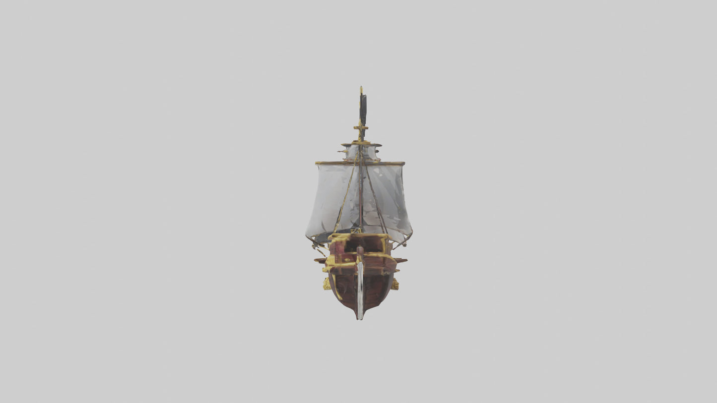 3D model Pirate ship keychain model 2 VR / AR / low-poly