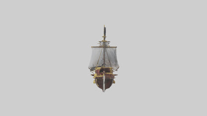 3D model Pirate ship keychain model 2 VR / AR / low-poly