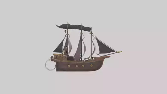 3D model Pirate ship keychain model 2 VR / AR / low-poly