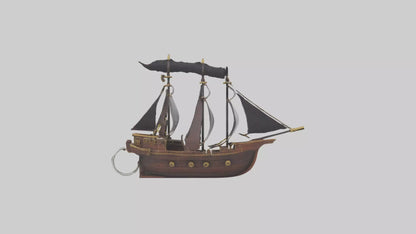 3D model Pirate ship keychain model 2 VR / AR / low-poly
