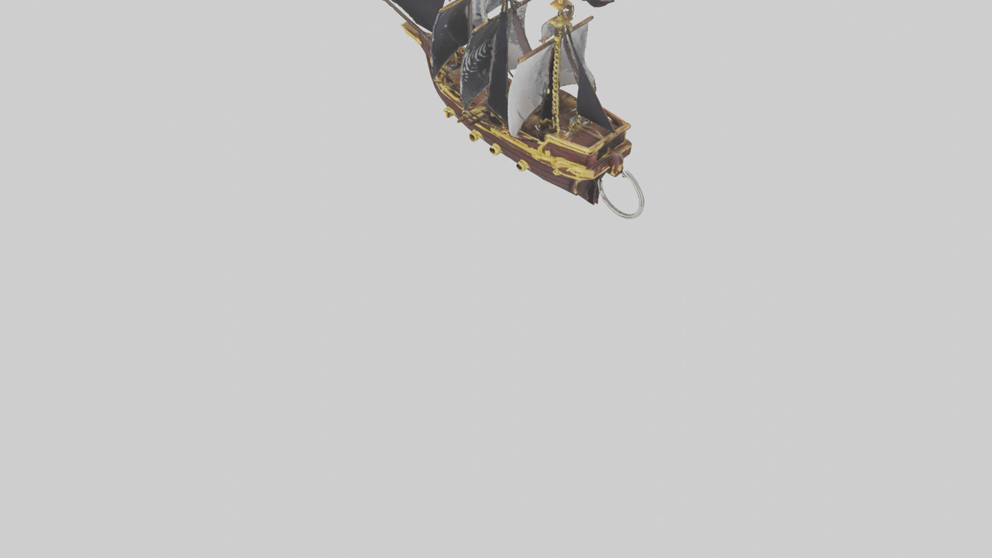 3D model Pirate ship keychain model 2 VR / AR / low-poly