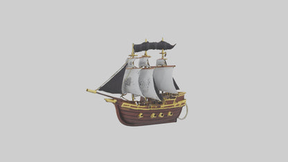 3D model Pirate ship keychain model 2 VR / AR / low-poly