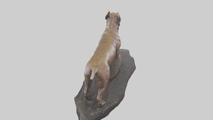 3D model Pit Bull Terrier statue model VR / AR / low-poly