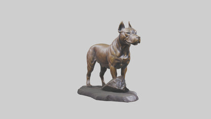 3D model Pit Bull Terrier statue model VR / AR / low-poly