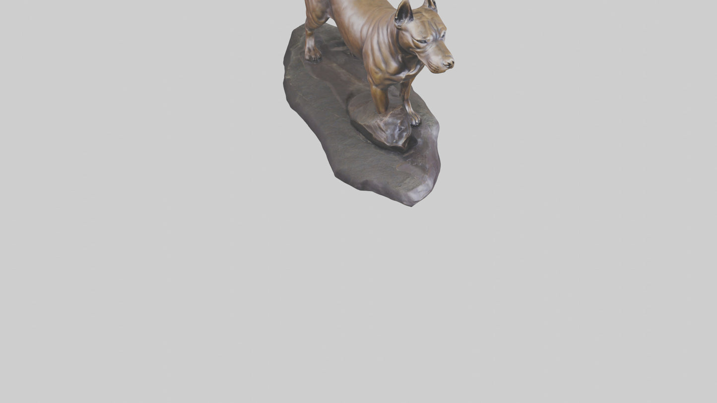 3D model Pit Bull Terrier statue model VR / AR / low-poly
