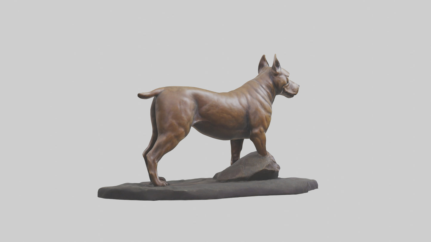 3D model Pit Bull Terrier statue model VR / AR / low-poly