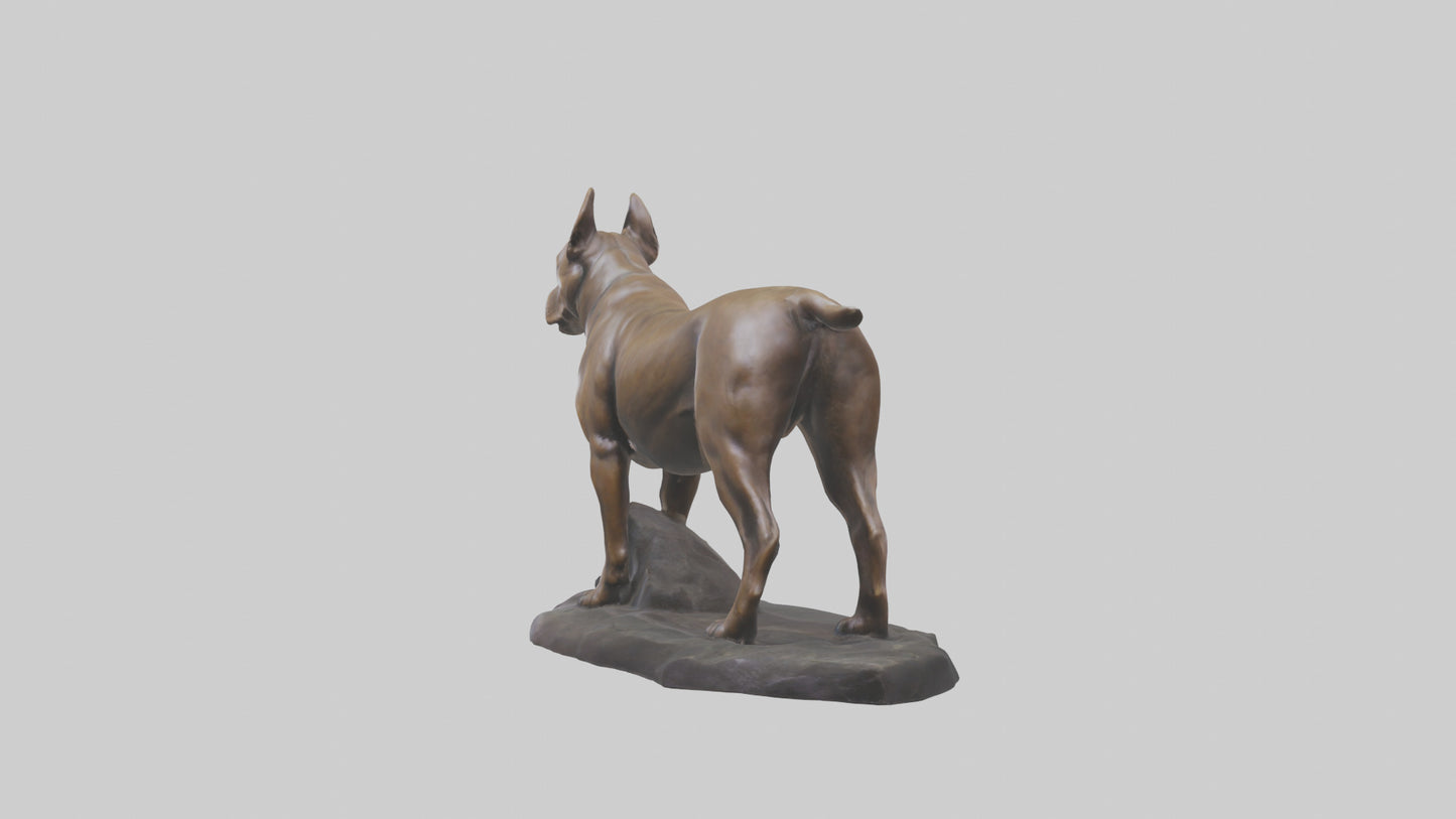 3D model Pit Bull Terrier statue model VR / AR / low-poly