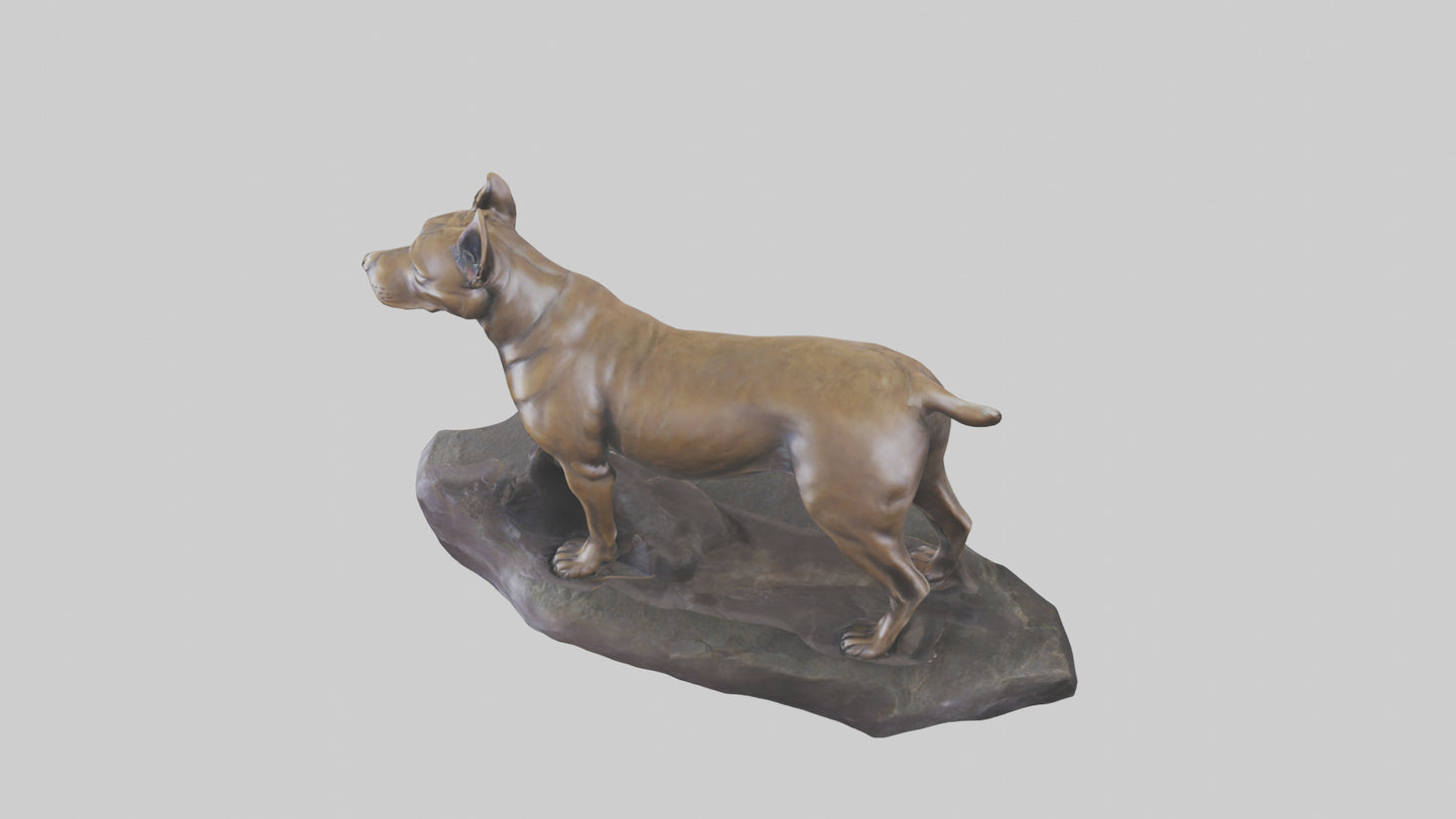 3D model Pit Bull Terrier statue model VR / AR / low-poly