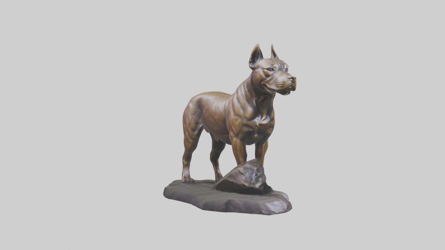 3D model Pit Bull Terrier statue model VR / AR / low-poly