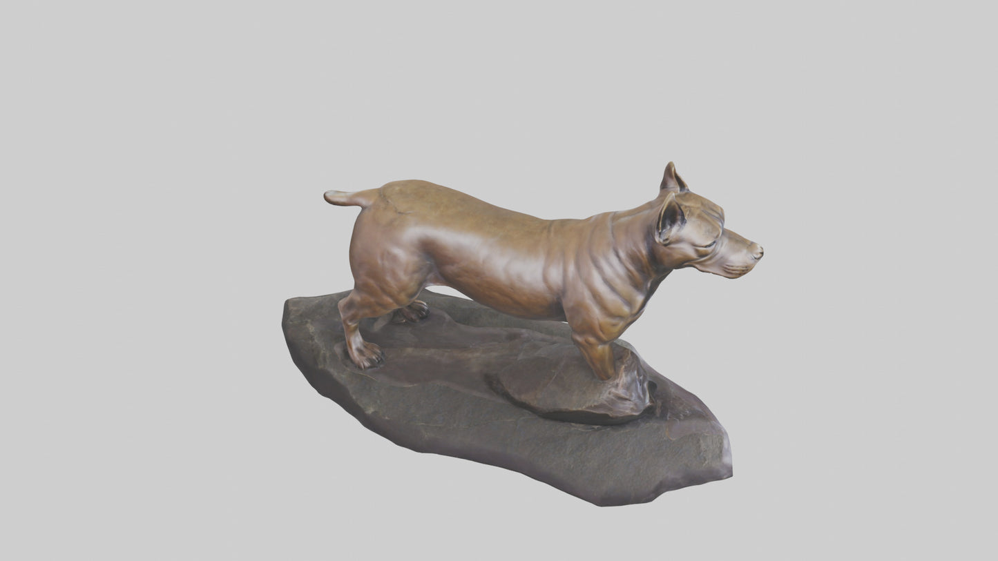 3D model Pit Bull Terrier statue model VR / AR / low-poly