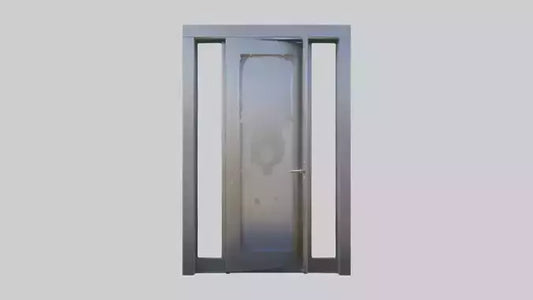 3D model Pivot style entry door model VR / AR / low-poly