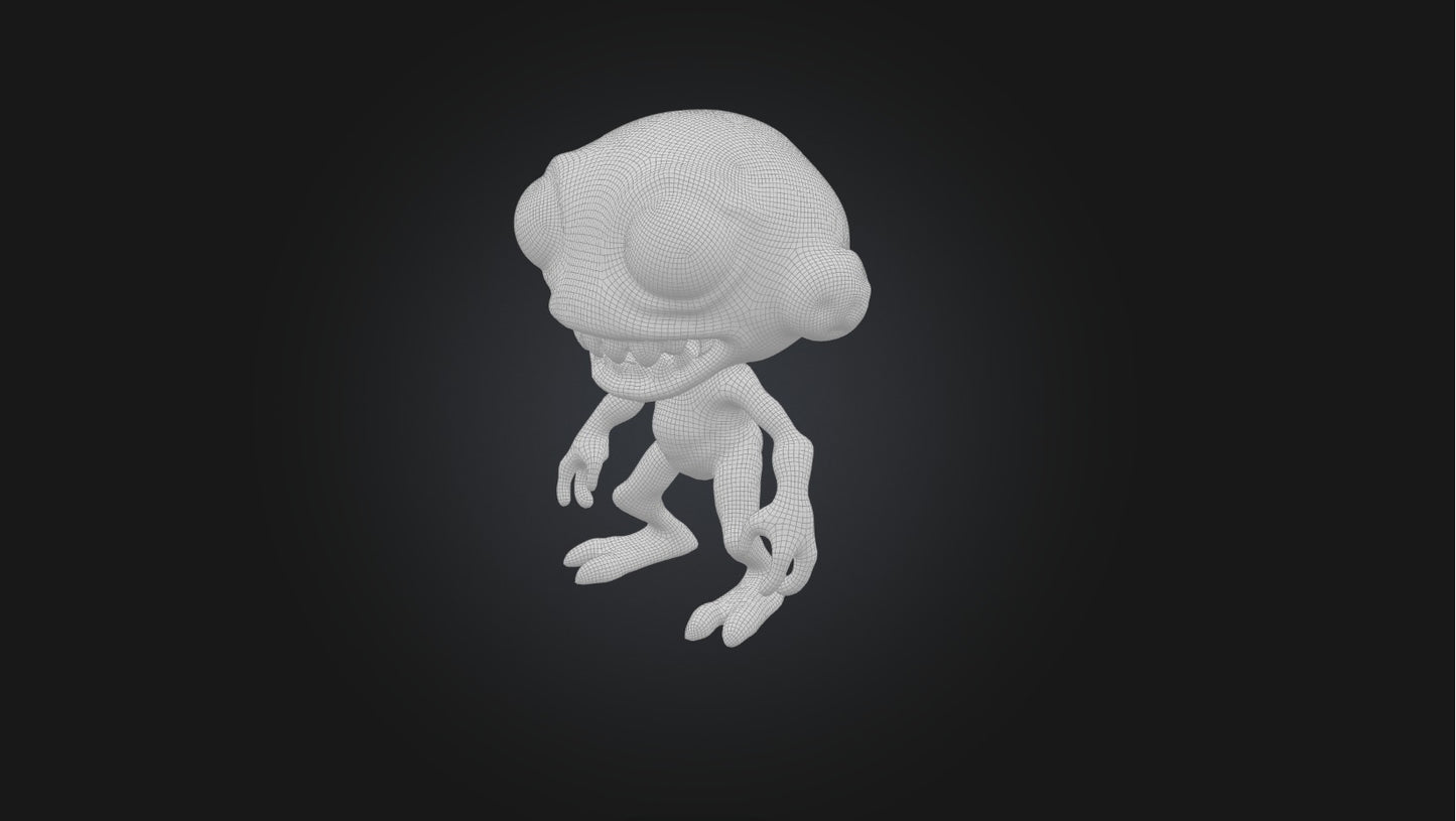 3D model Pixel Art Alien   VR / AR / low-poly