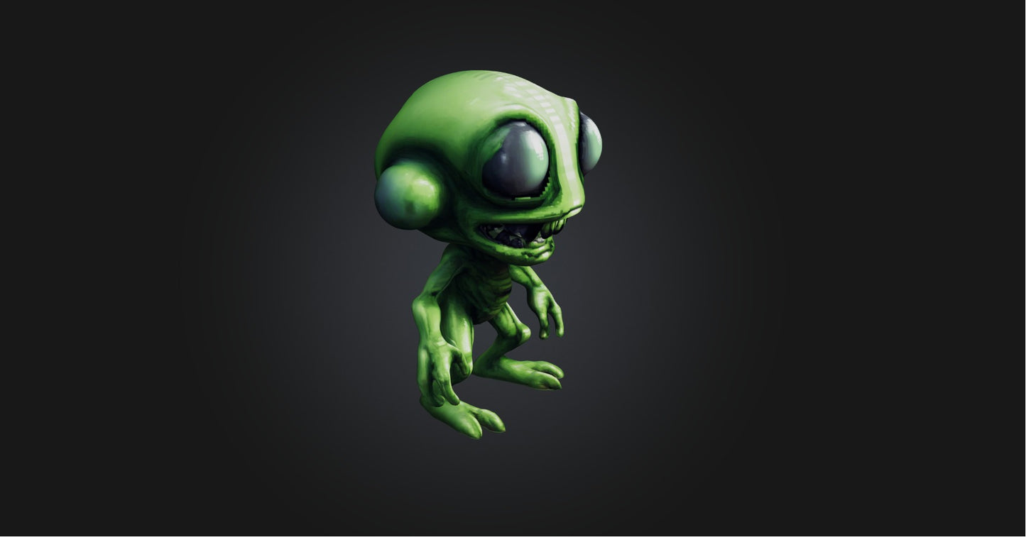 3D model Pixel Art Alien   VR / AR / low-poly
