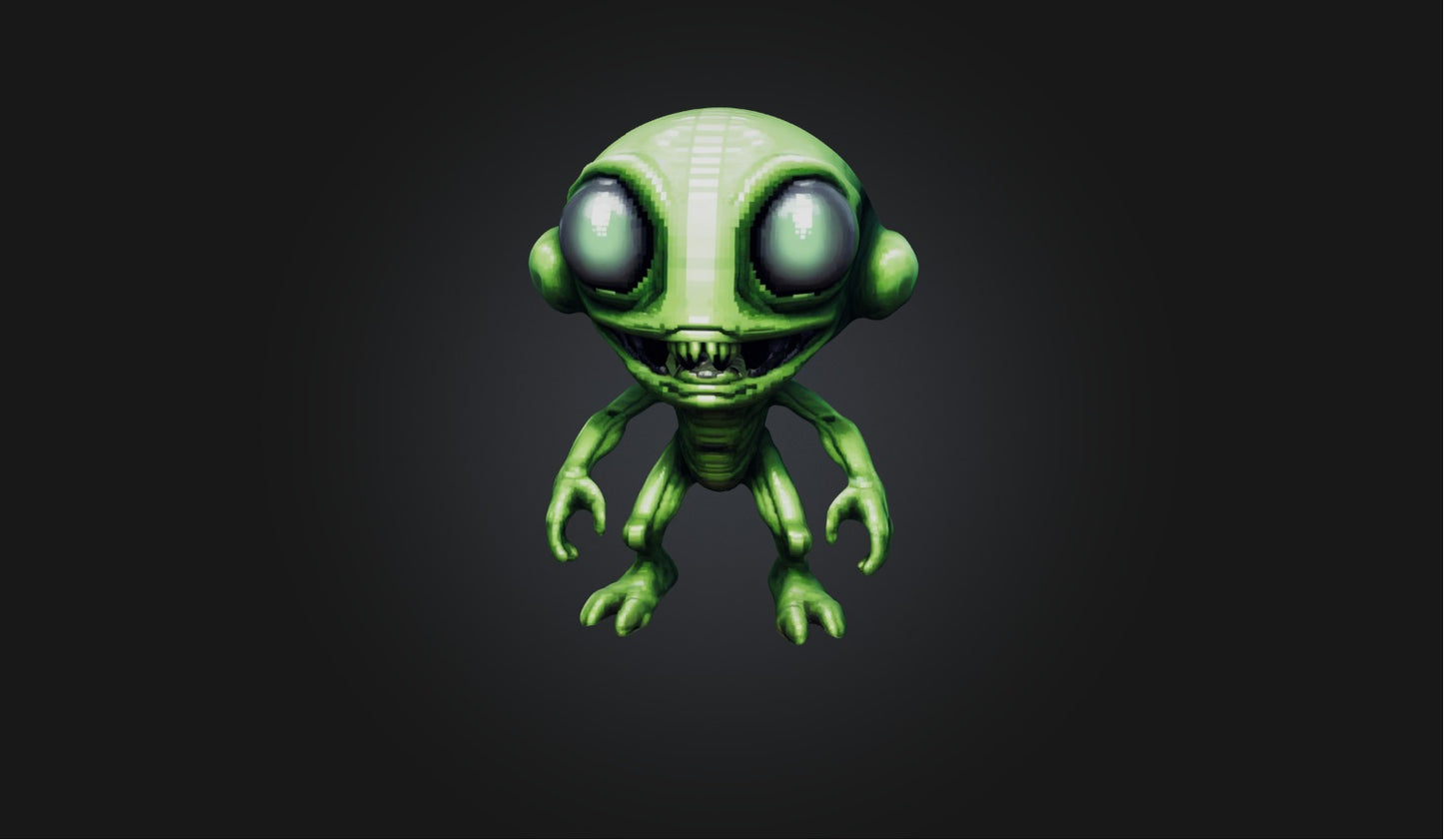 3D model Pixel Art Alien   VR / AR / low-poly