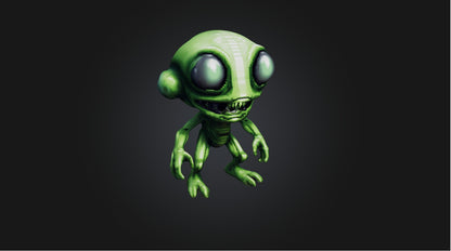 3D model Pixel Art Alien   VR / AR / low-poly
