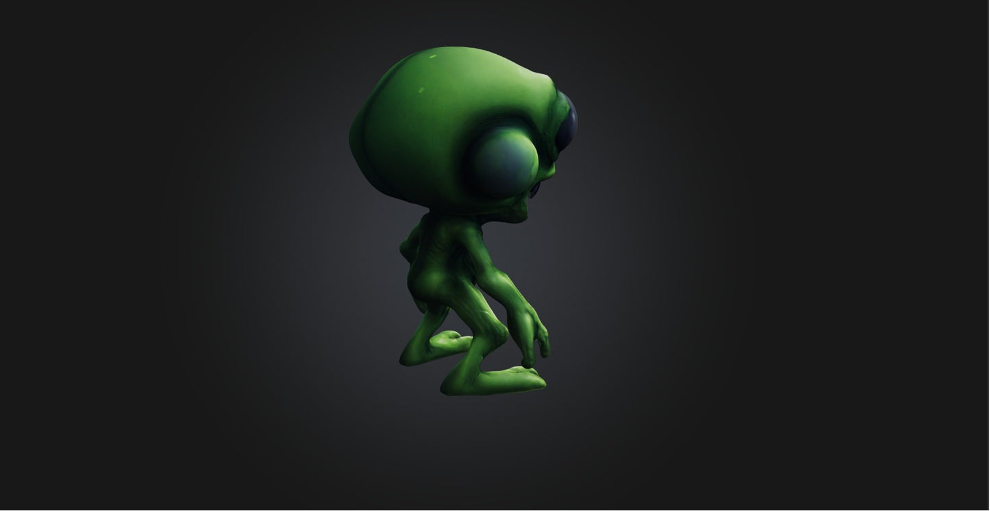 3D model Pixel Art Alien   VR / AR / low-poly