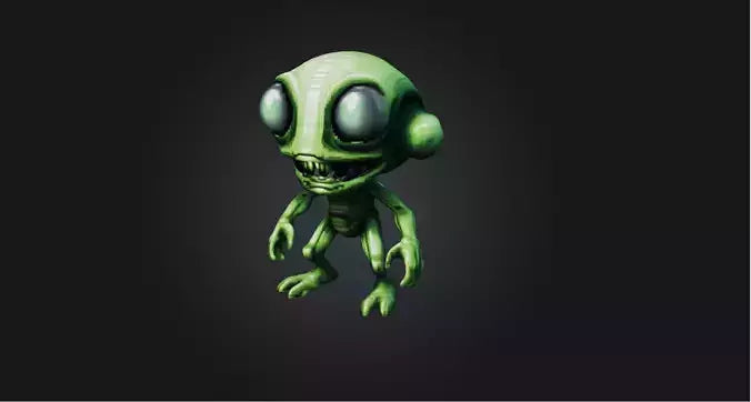 3D model Pixel Art Alien   VR / AR / low-poly