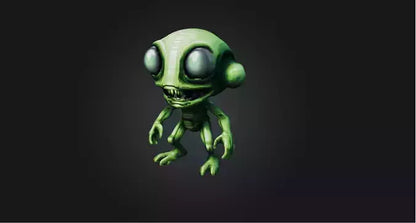 3D model Pixel Art Alien   VR / AR / low-poly