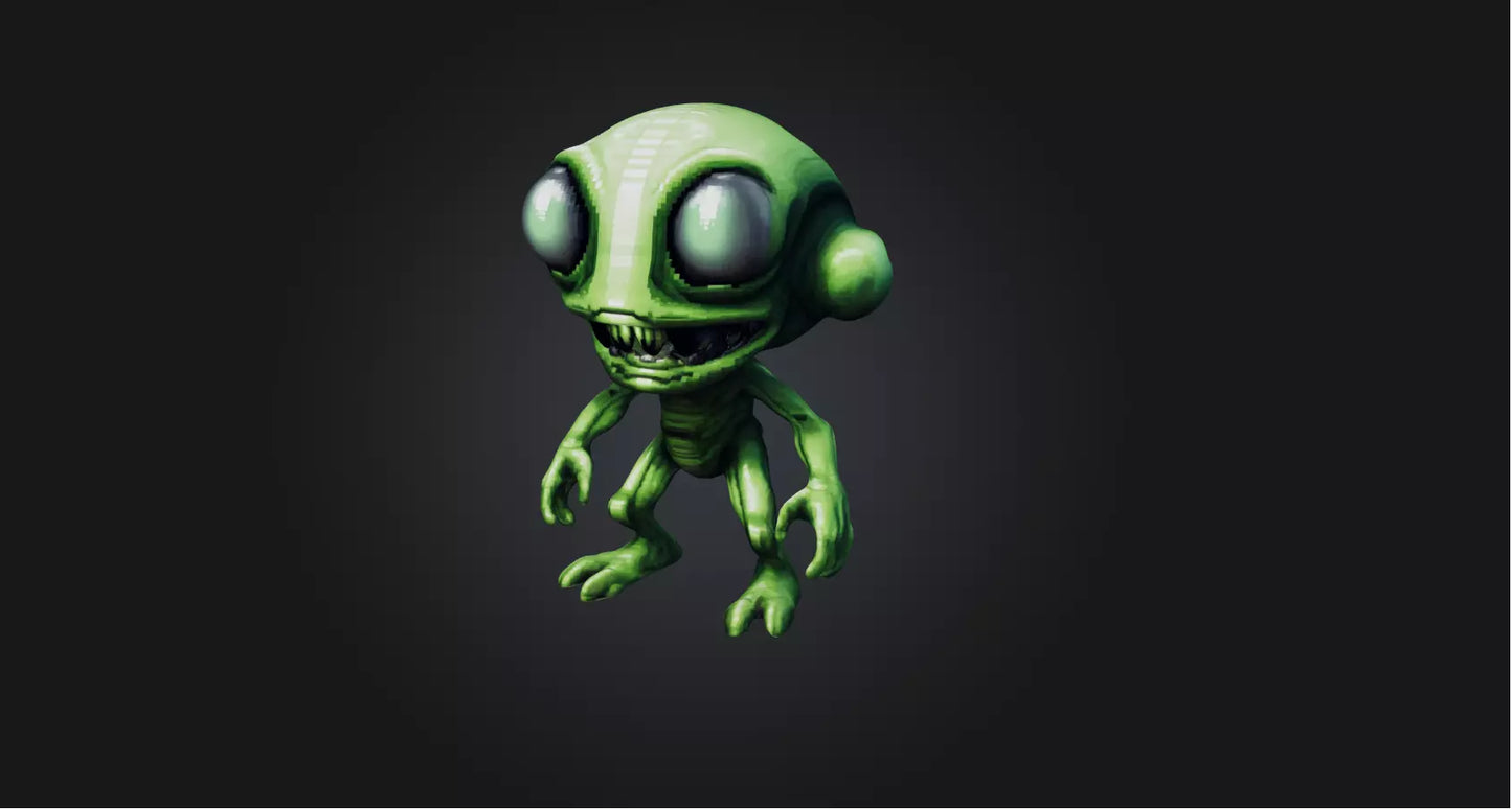 3D model Pixel Art Alien   VR / AR / low-poly