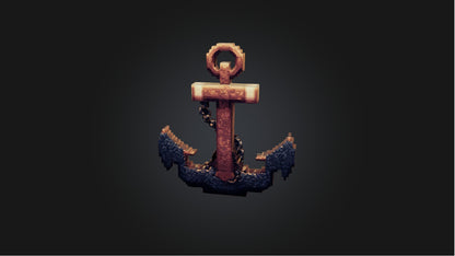 3D model Pixel Art Anchor   VR / AR / low-poly