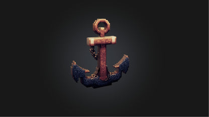 3D model Pixel Art Anchor   VR / AR / low-poly